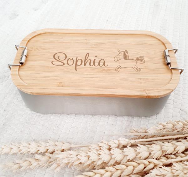 Lunchbox personalisiert für Kinder - Einhorn Lunchbox personalisiert für Kinder - Einhorn